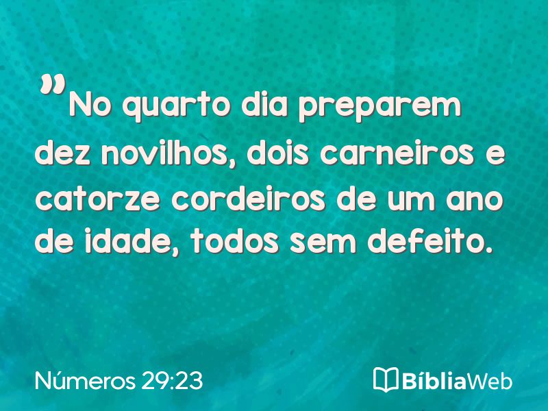 Números 29:23 em imagem para compartilhar