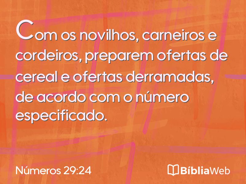 Números 29:24 em imagem para compartilhar