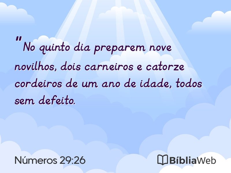 Números 29:26 em imagem para compartilhar