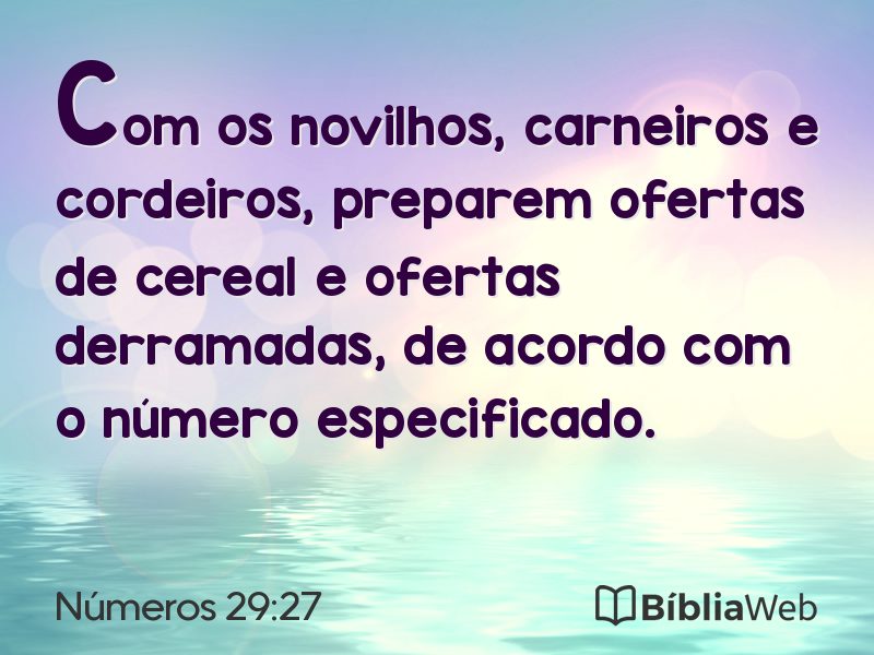 Números 29:27 em imagem para compartilhar