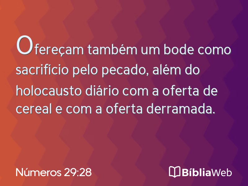 Números 29:28 em imagem para compartilhar