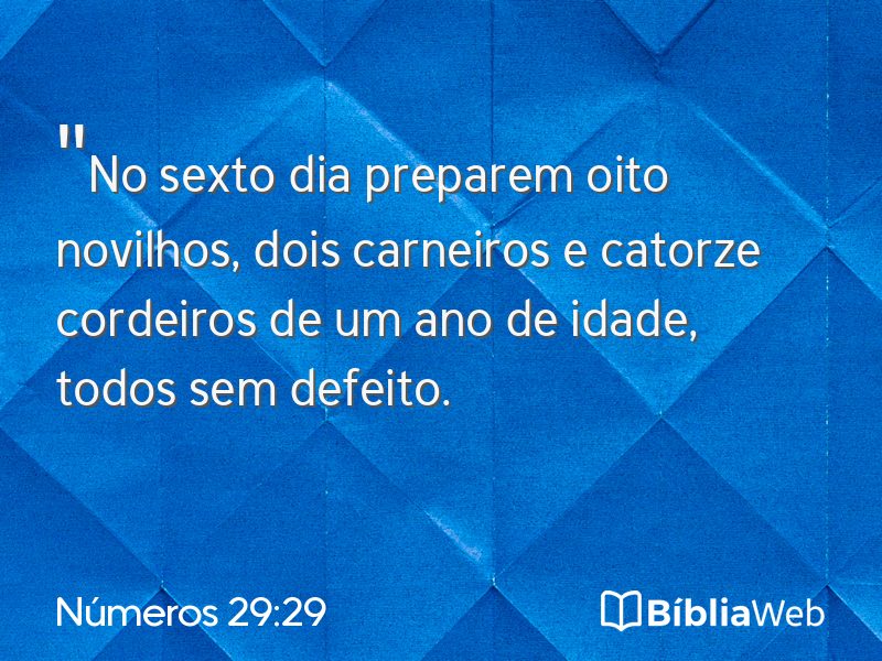 Números 29:29 em imagem para compartilhar