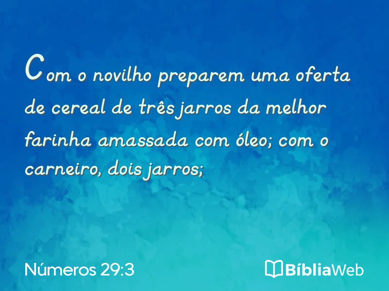 Números 29:3 em imagem para compartilhar