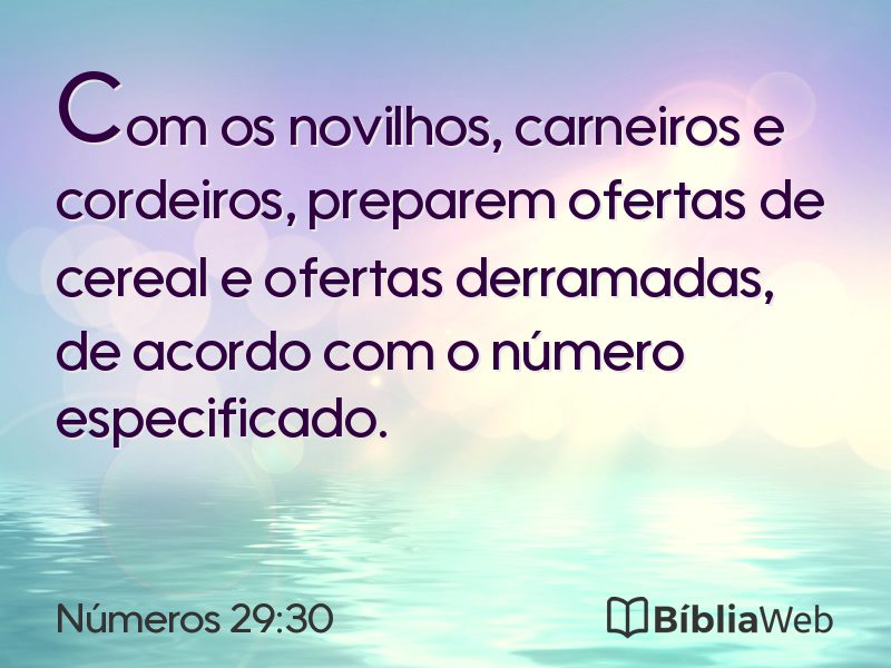 Números 29:30 em imagem para compartilhar