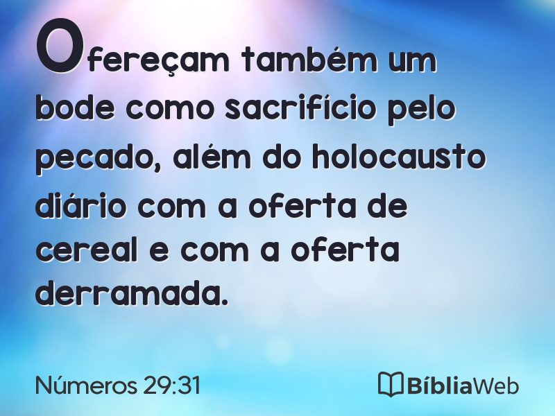 Números 29:31 em imagem para compartilhar