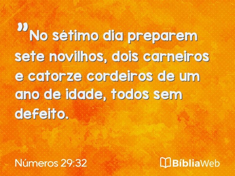 Números 29:32 em imagem para compartilhar