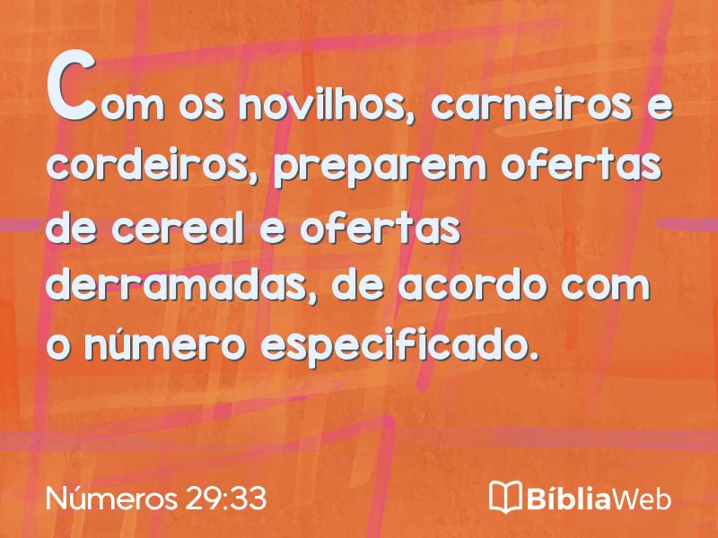 Números 29:33 em imagem para compartilhar