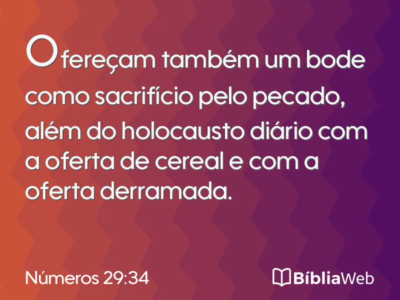 Números 29:34 em imagem para compartilhar