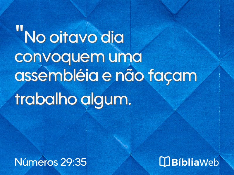 Números 29:35 em imagem para compartilhar