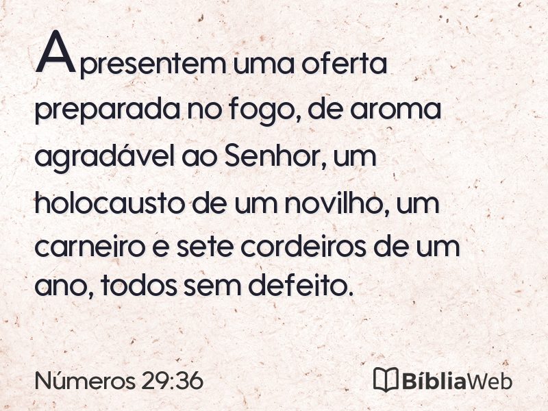Números 29:36 em imagem para compartilhar