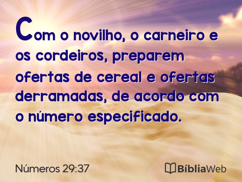 Números 29:37 em imagem para compartilhar