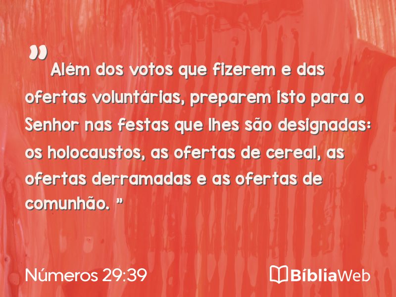 Números 29:39 em imagem para compartilhar