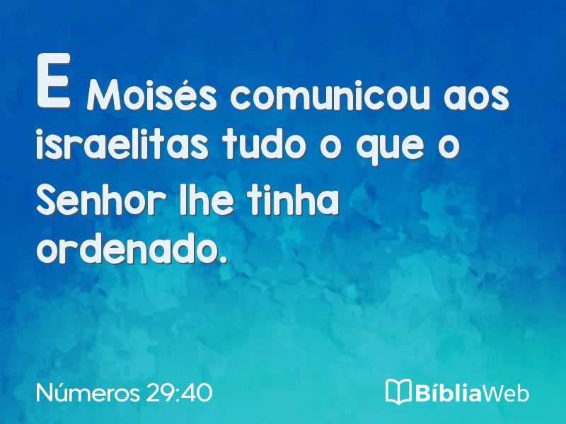 Números 29:40 em imagem para compartilhar