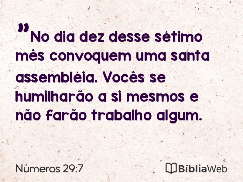 Números 29:7 em imagem para compartilhar