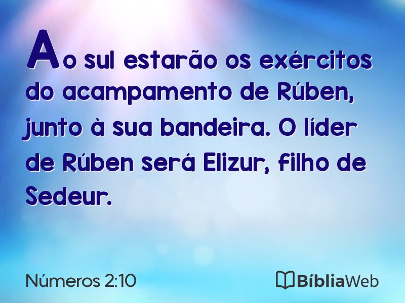 Números 2:10 em imagem para compartilhar