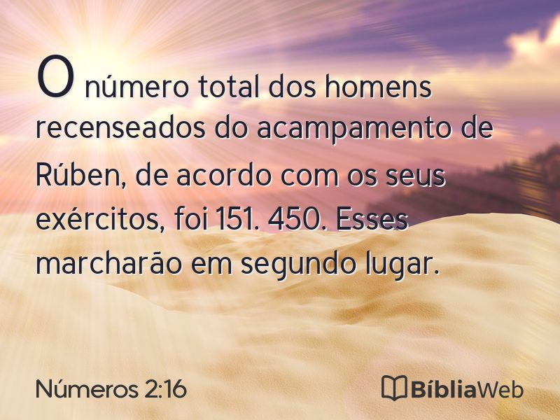 Números 2:16 em imagem para compartilhar