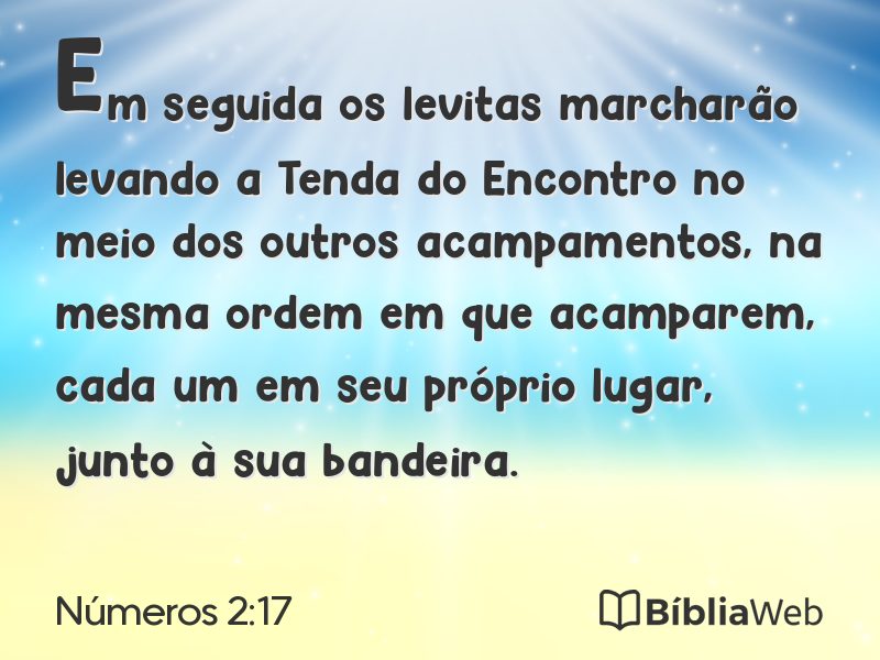 Números 2:17 em imagem para compartilhar