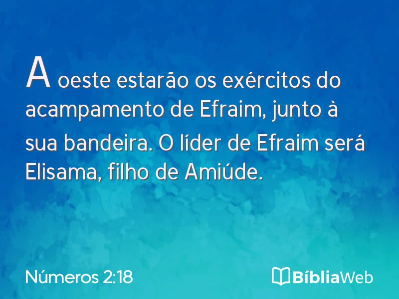 Números 2:18 em imagem para compartilhar