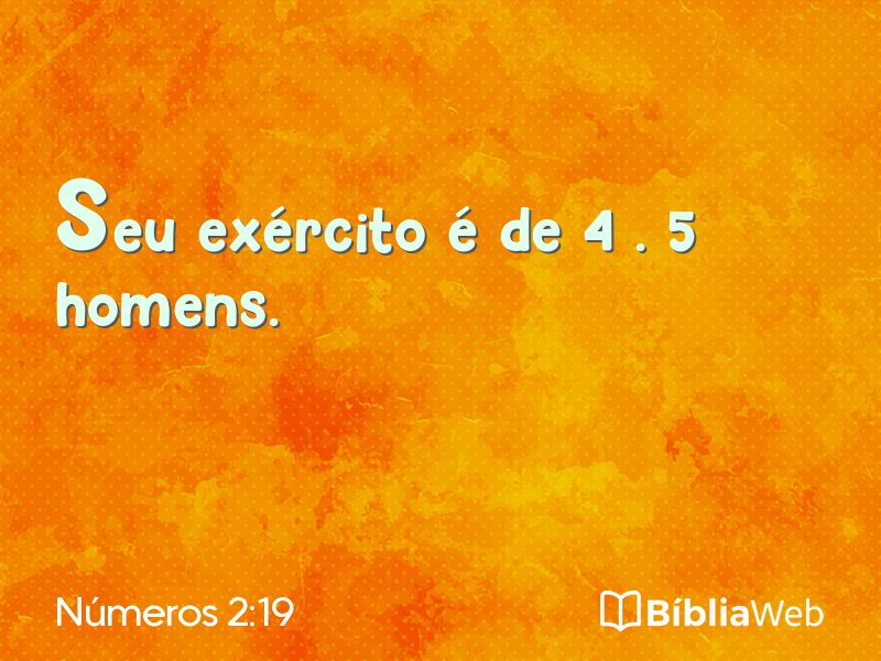 Números 2:19 em imagem para compartilhar