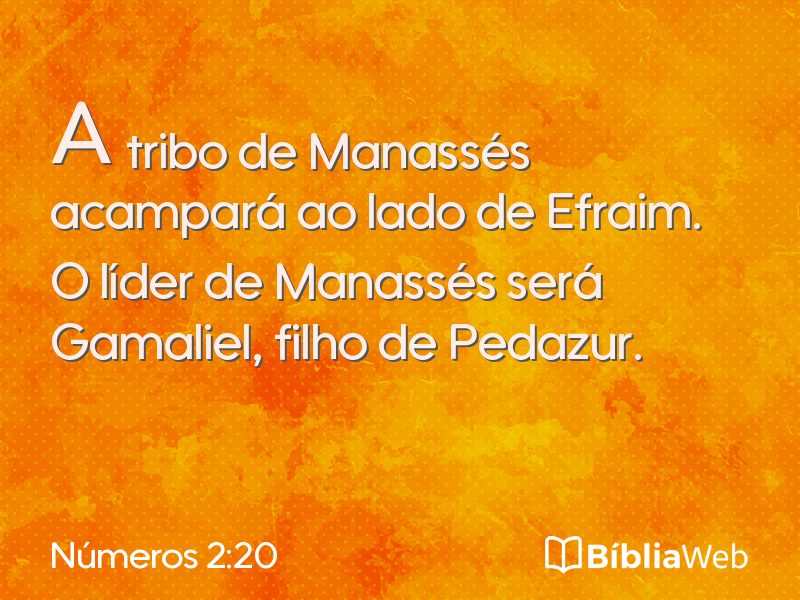 Números 2:20 em imagem para compartilhar