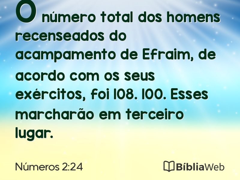 Números 2:24 em imagem para compartilhar