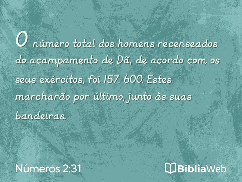 Números 2:31 em imagem para compartilhar