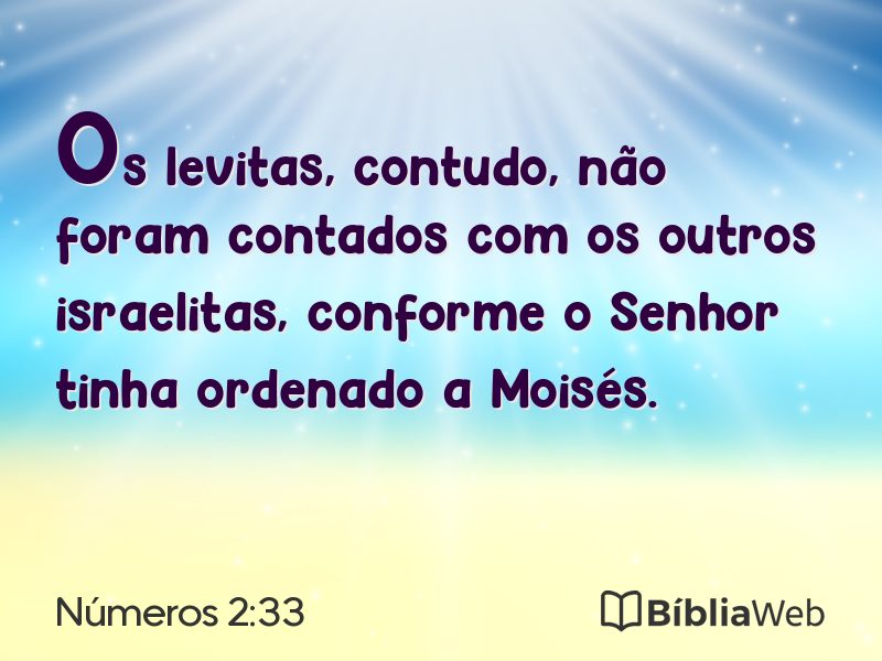 Números 2:33 em imagem para compartilhar