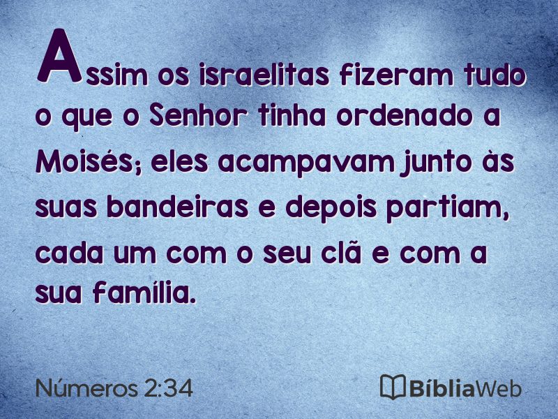 Números 2:34 em imagem para compartilhar