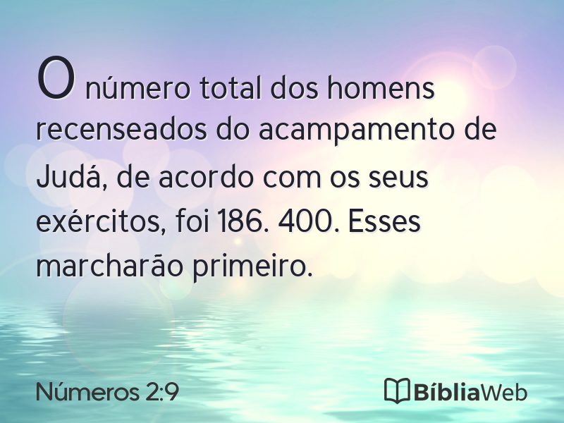 Números 2:9 em imagem para compartilhar