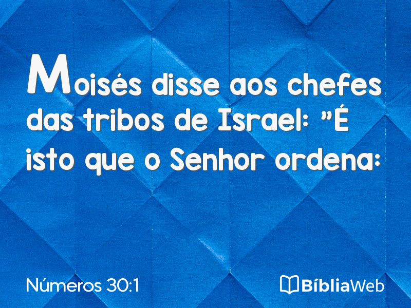 Números 30:1 em imagem para compartilhar
