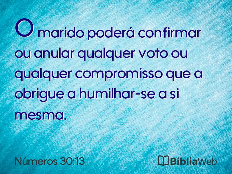 Números 30:13 em imagem para compartilhar