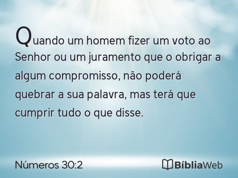 Números 30:2 em imagem para compartilhar