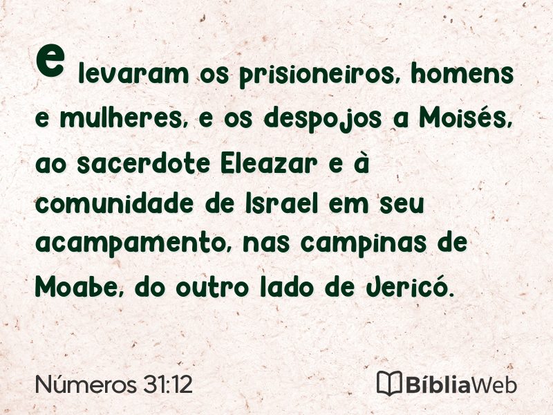 Números 31:12 em imagem para compartilhar