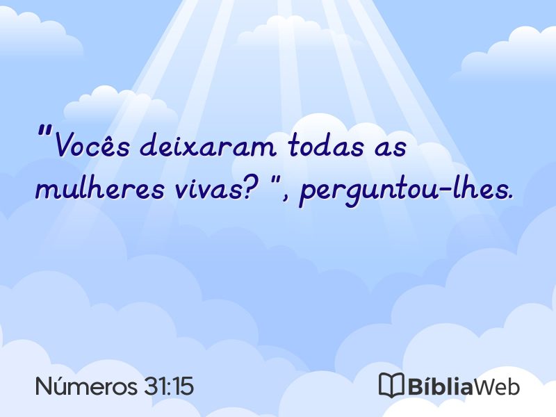 Números 31:15 em imagem para compartilhar