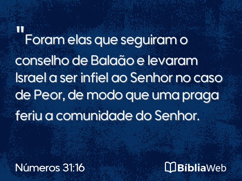 Números 31:16 em imagem para compartilhar