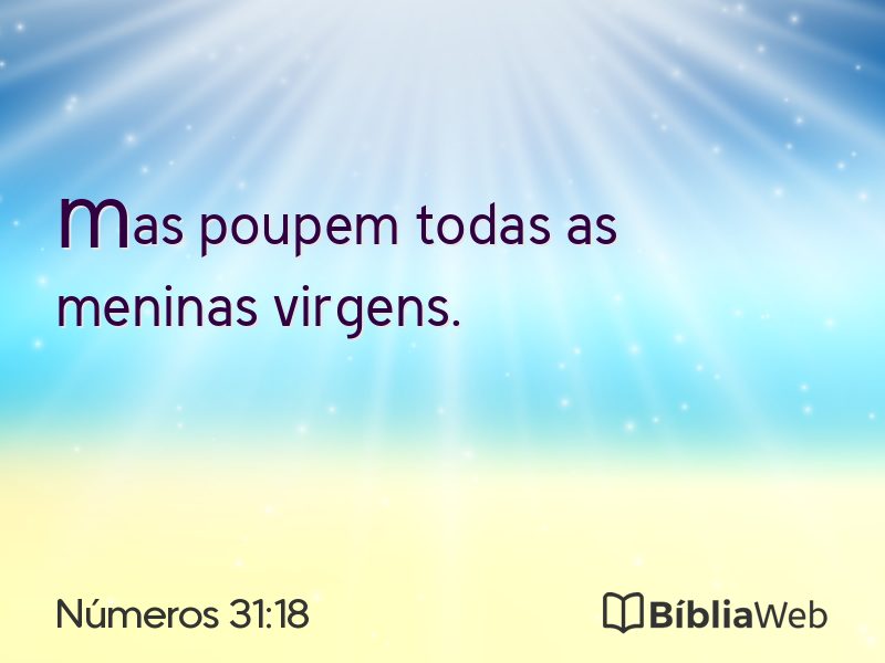 Números 31:18 em imagem para compartilhar