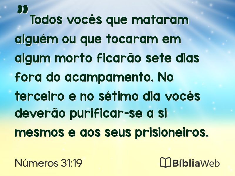 Números 31:19 em imagem para compartilhar