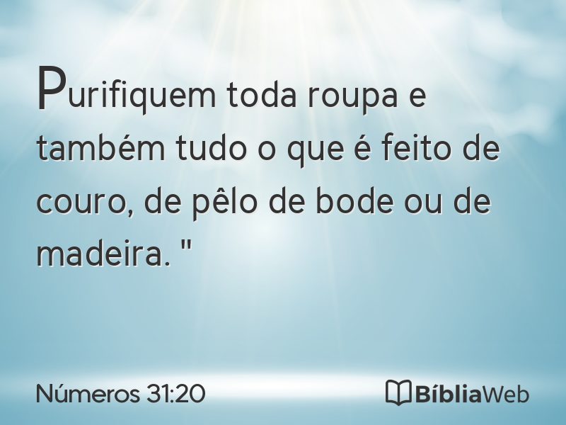 Números 31:20 em imagem para compartilhar