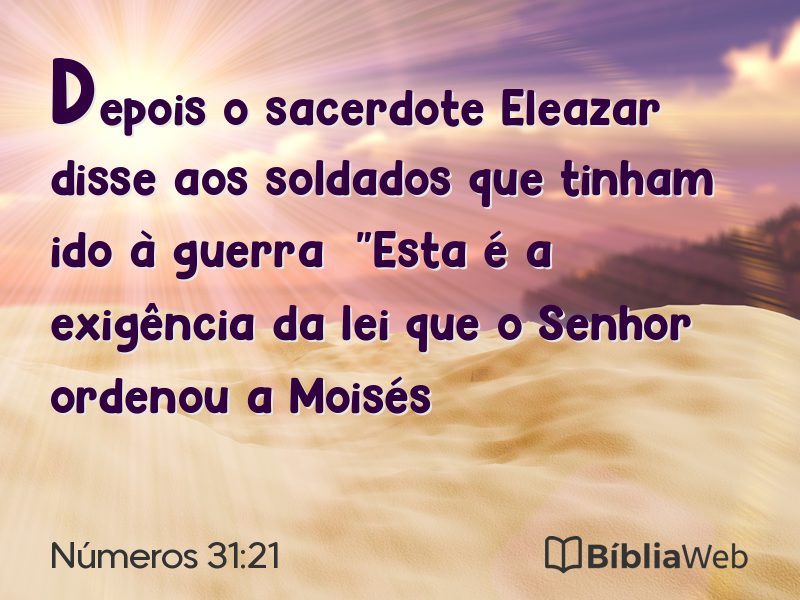 Números 31:21 em imagem para compartilhar