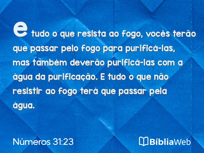 Números 31:23 em imagem para compartilhar