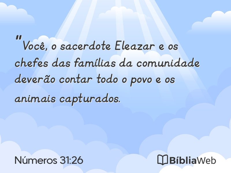 Números 31:26 em imagem para compartilhar