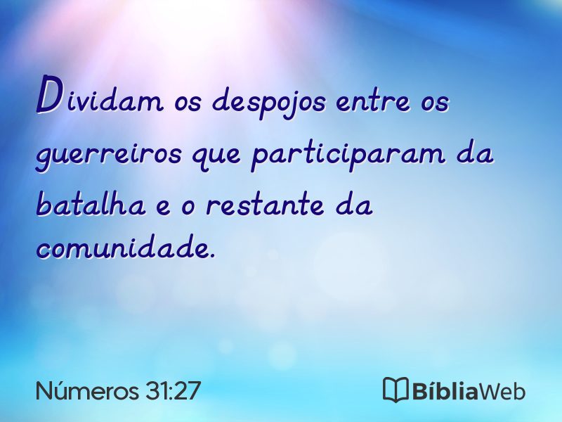 Números 31:27 em imagem para compartilhar