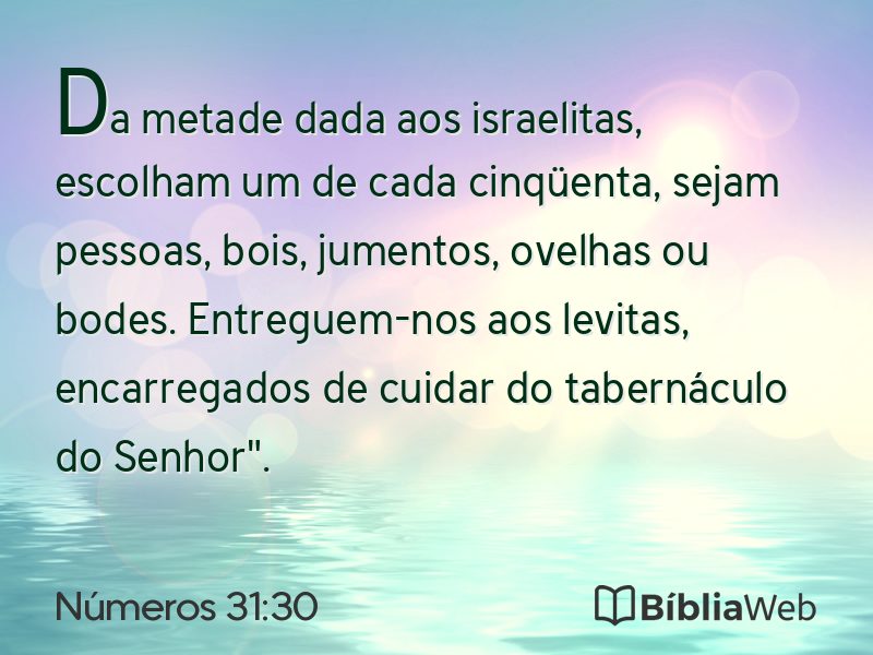 Números 31:30 em imagem para compartilhar