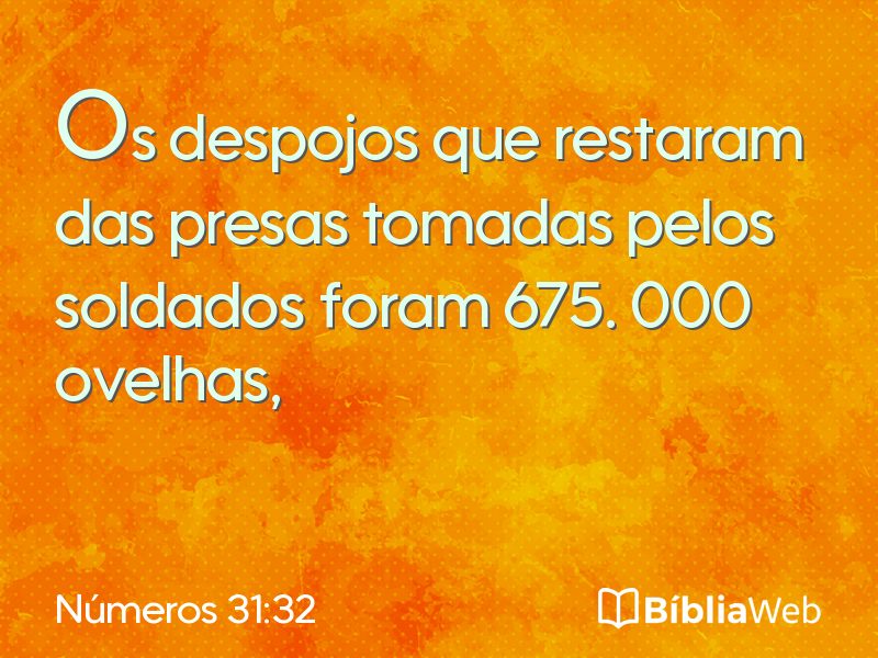 Números 31:32 em imagem para compartilhar