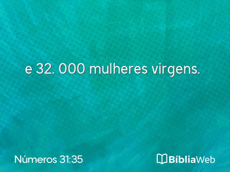 Números 31:35 em imagem para compartilhar