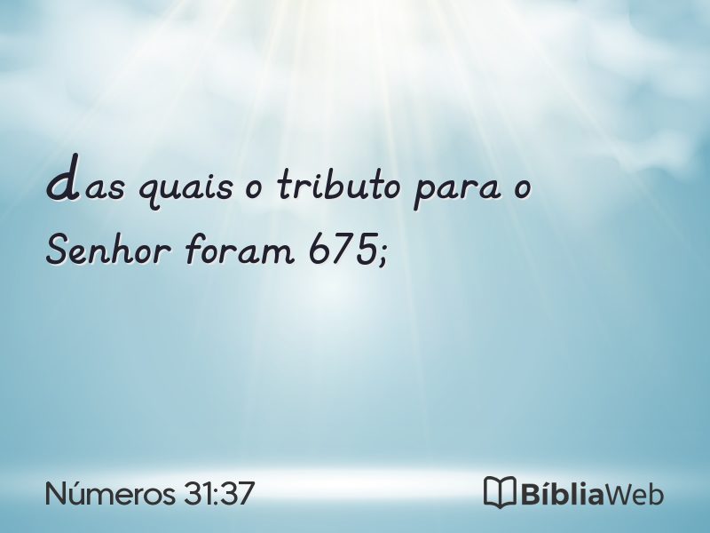 Números 31:37 em imagem para compartilhar