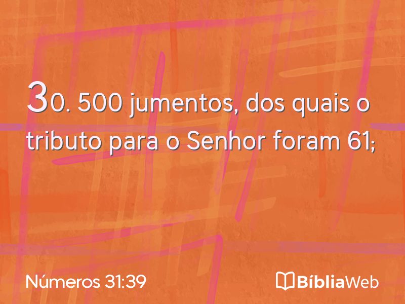 Números 31:39 em imagem para compartilhar