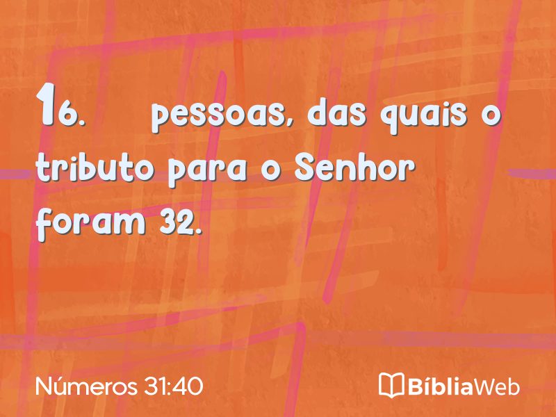 Números 31:40 em imagem para compartilhar