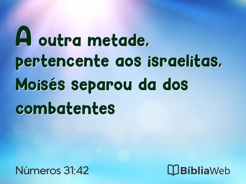 Números 31:42 em imagem para compartilhar