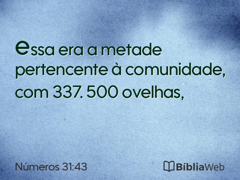 Números 31:43 em imagem para compartilhar